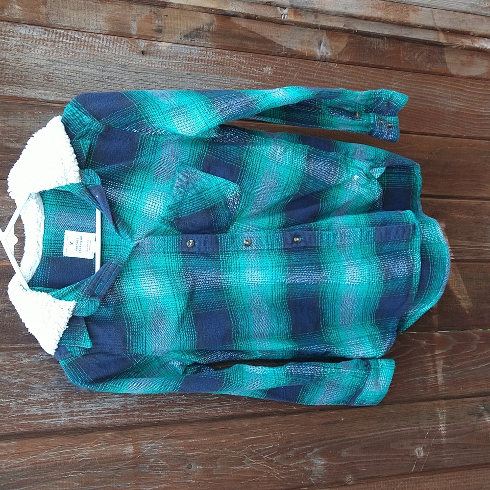 Button up, hoodie. American Eagle. Flannel.